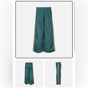 Adidas Teal Wide Leg Pants with Stripes